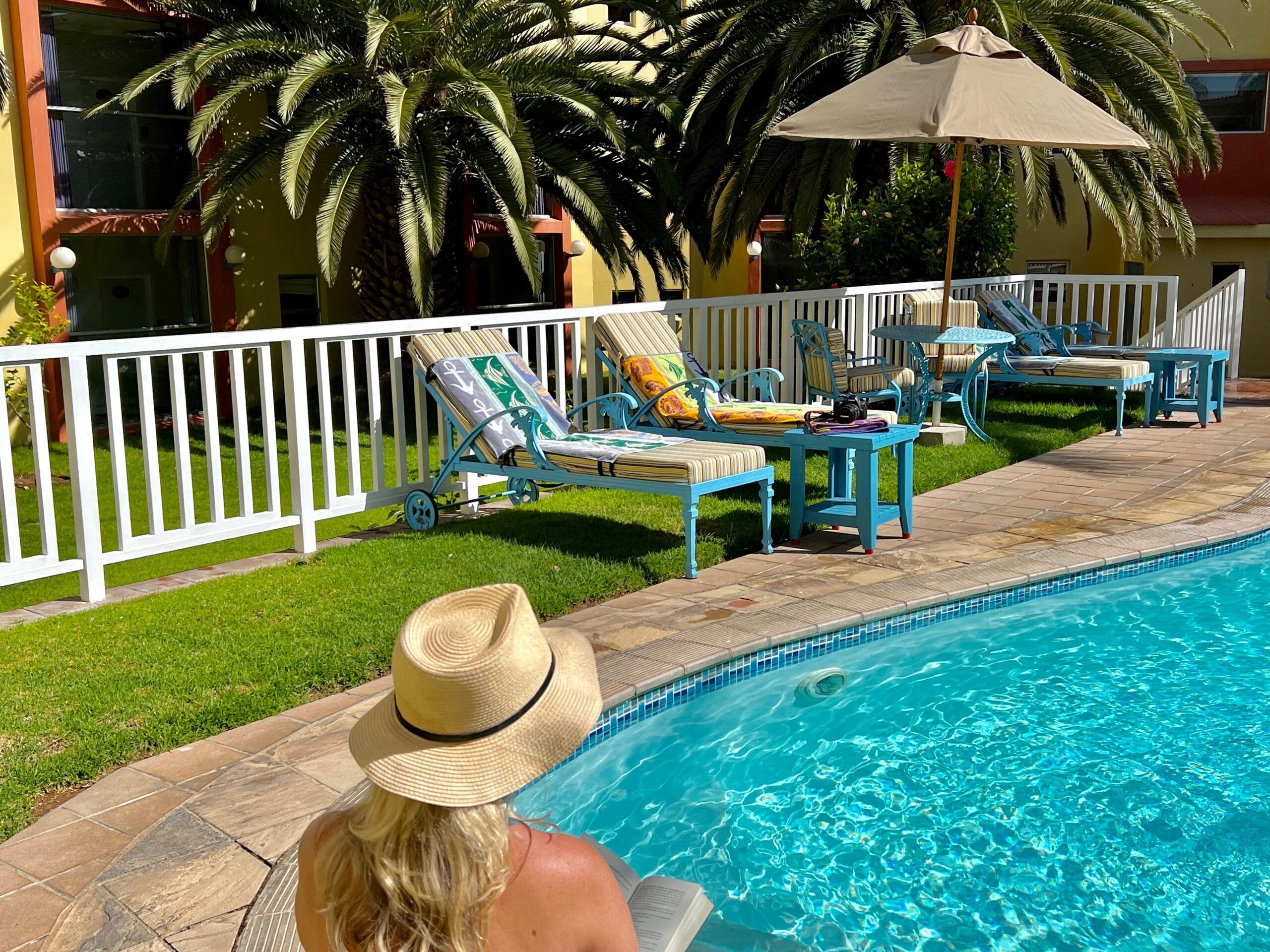 Outdoor heated pool and gardens