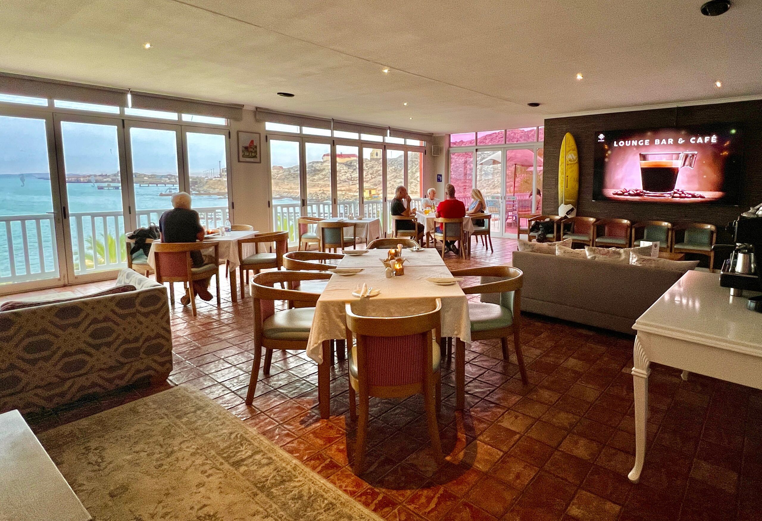 Crayfish Bar lounge with sea views
